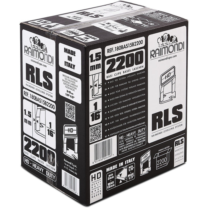 Raimondi - 2200 HD Bases for 1.5 mm joints and for tile thicknesses from 3 to 12 mm Leveling System RLS