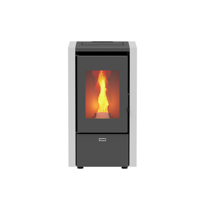 Maurer - Stufa pellet mod. "Mignon 6" potenza 7 kw/145 mc bianca o bordeaux (NON VENTILATA)