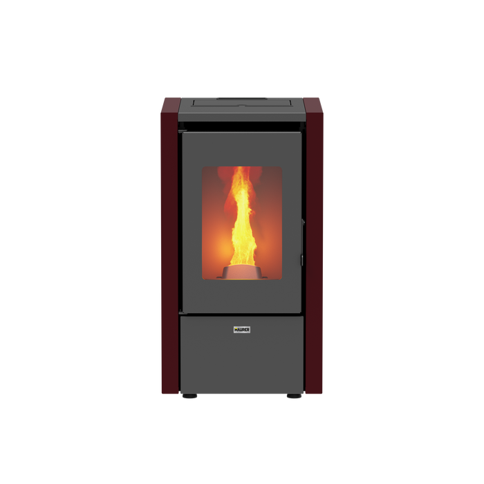 Maurer - Stufa pellet mod. "Mignon 6" potenza 7 kw/145 mc bianca o bordeaux (NON VENTILATA)