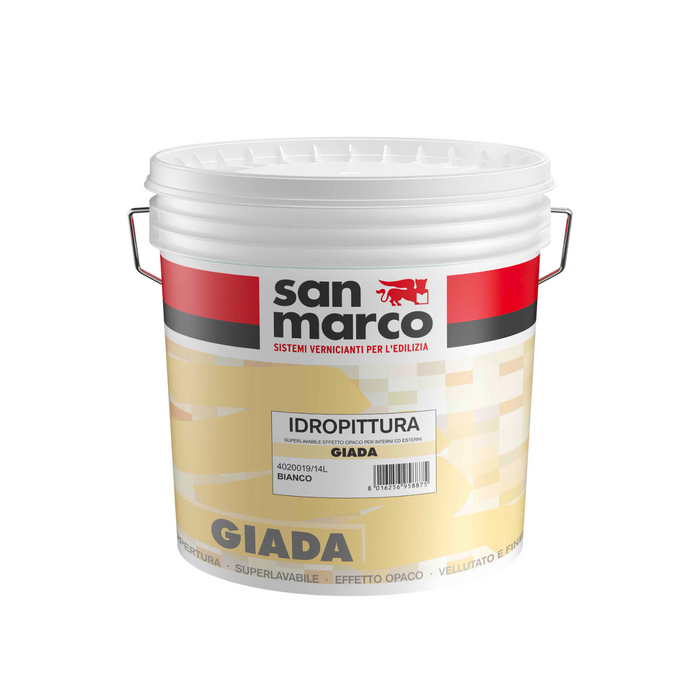 San Marco - Giada Idropittura superlavabile per esterno e interno effetto vellutato colore bianco