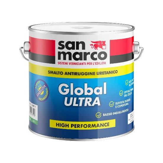San Marco - Global Ultra GL.25 smalto antiruggine uretanico satinato bianco lt. 0,750