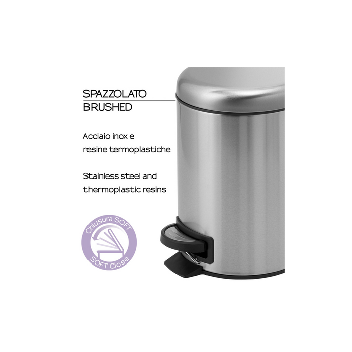 Gedy - Portarifiuti Potty lt.5 Spazzolato