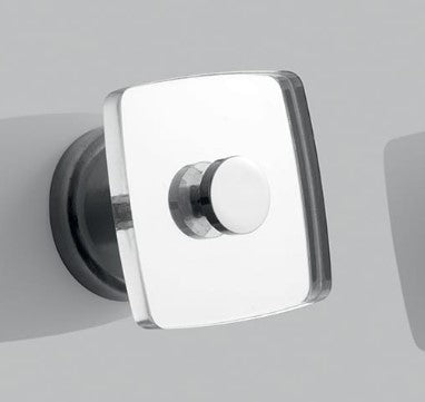 TL BATH - Appendiabito singolo trasparente con magnete in finitura cromata