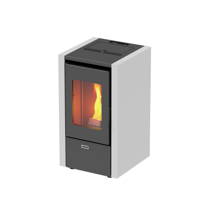 Maurer - Stufa pellet mod. "Mignon 6" potenza 7 kw/145 mc bianca o bordeaux (NON VENTILATA)