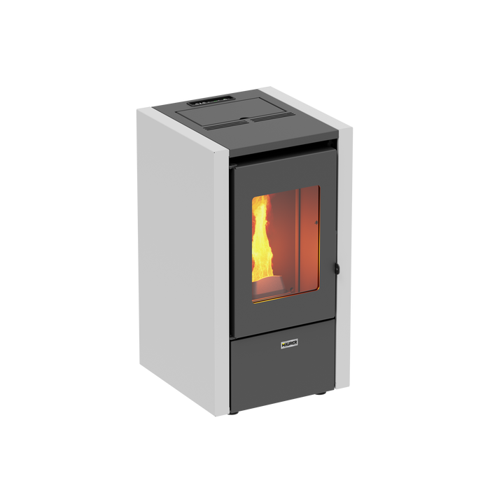 Maurer - Stufa pellet mod. "Mignon 6" potenza 7 kw/145 mc bianca o bordeaux (NON VENTILATA)