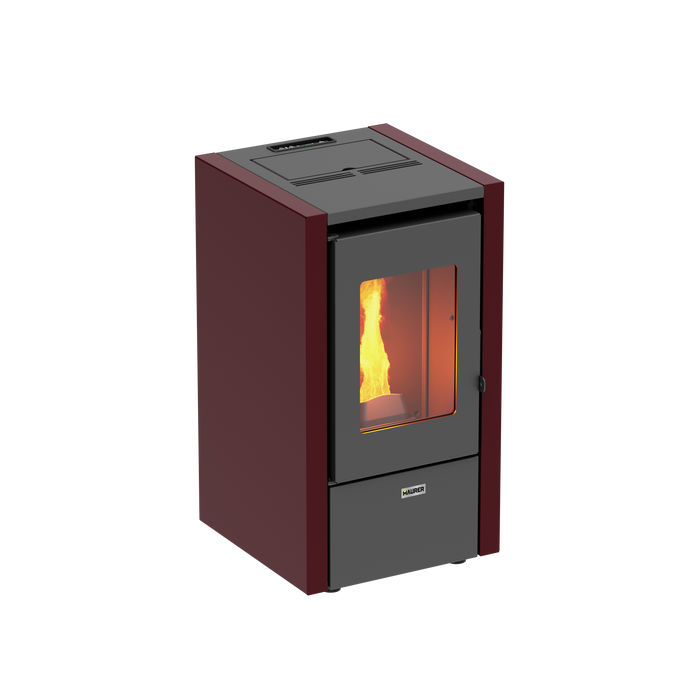 Maurer - Stufa pellet mod. "Mignon 6" potenza 7 kw/145 mc bianca o bordeaux (NON VENTILATA)