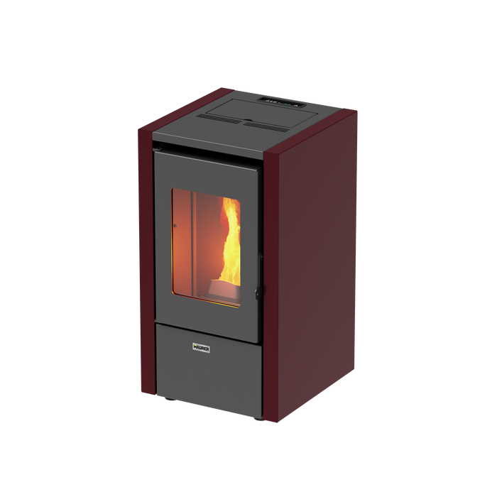 Maurer - Stufa pellet mod. "Mignon 6" potenza 7 kw/145 mc bianca o bordeaux (NON VENTILATA)