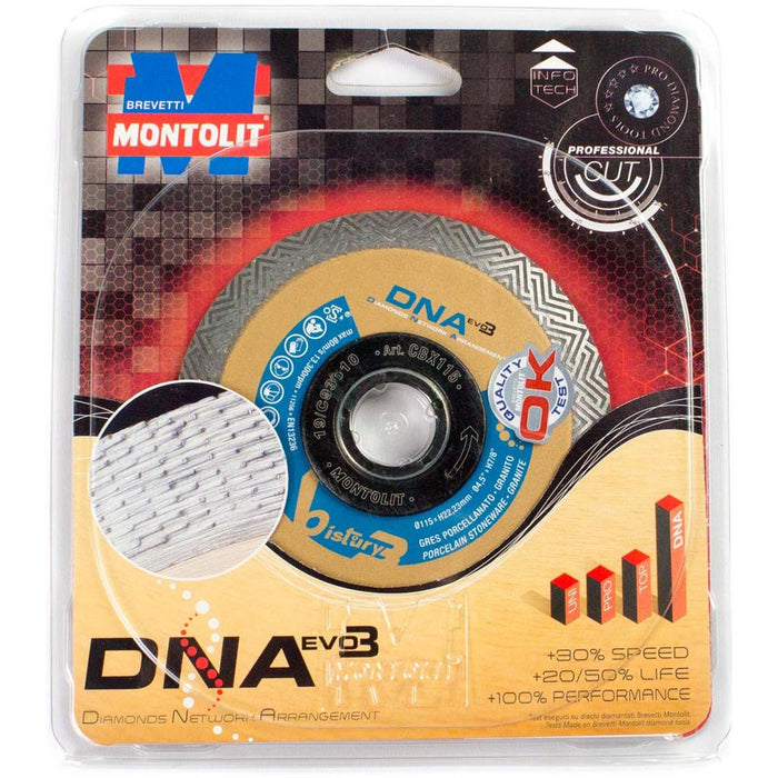 Montolit - Disco diamantato 115mm Art. CBX115 per gres porcellanato, klinker, monocottura