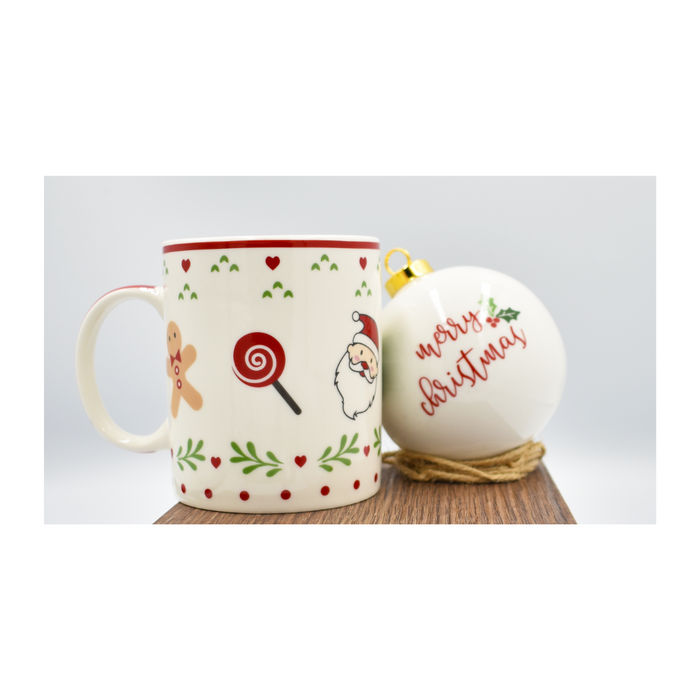 AD TREND - Mug natalizia con pallina albero di Natale abbinata