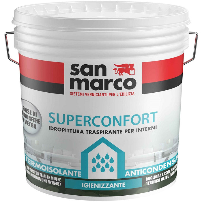 San Marco - Superconfort Pittura per interni anticondensa termoisolante traspirante antimuffa, Bianco