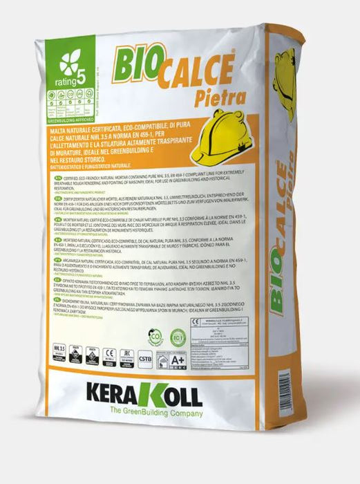 Kerakoll - Biocalce Pietra Malta naturale eco-compatibile traspirante per murature Kg. 25
