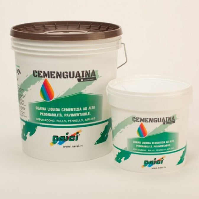 Naici - Cement-based liquid waterproofing sheath, visible or tileable - CEMENGUAINA - Two-component 20 kg dark gray