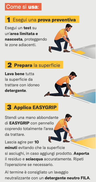 Fila - Easygrip ml. 500 trattamento antiscivolo fai da te per gres, ceramica, granito