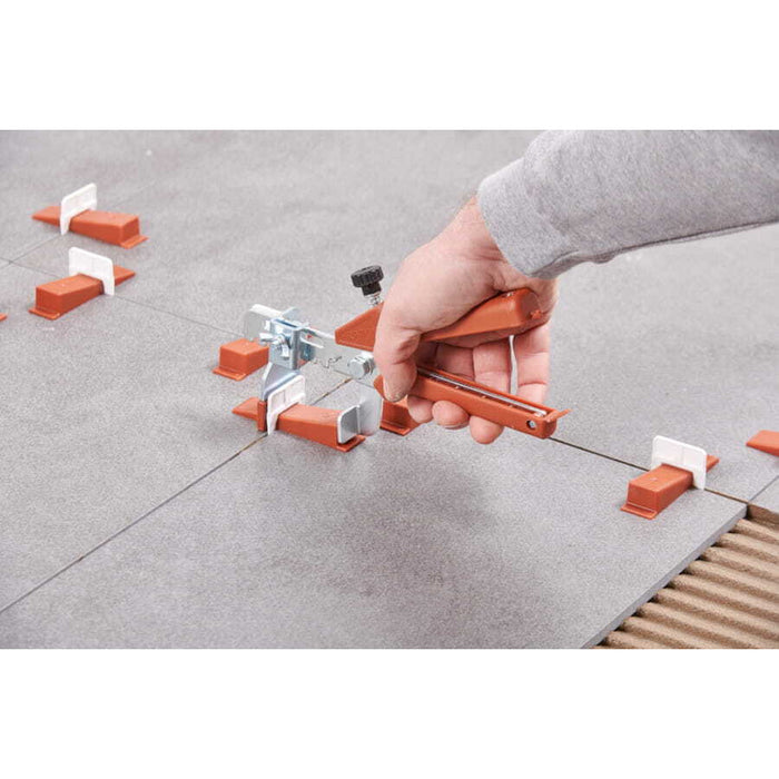 Raimondi - Kit for laying floor tiles consisting of 250 bases, 250 wedges and adjustable traction clamp