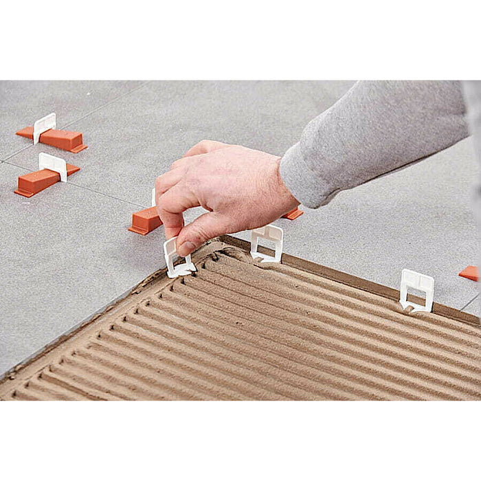 Raimondi - Kit for laying floor tiles consisting of 250 bases, 250 wedges and adjustable traction clamp