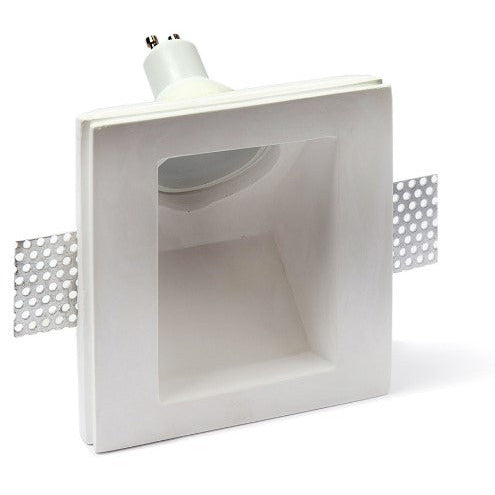 Square plaster spotlights inclined at 45 degrees, 12x12cm, h 6.5cm, Art. 47