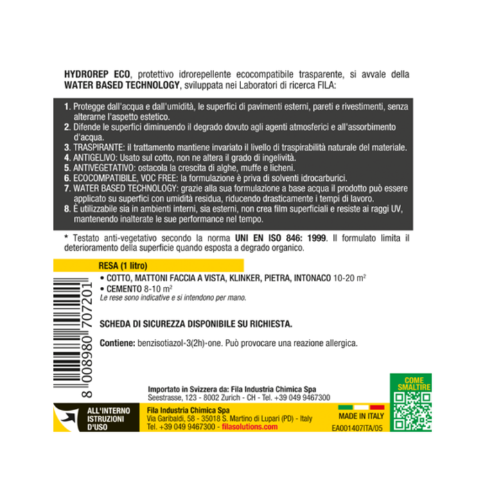 Fila - Hydrorep Eco base acqua protezione idrorepellente ecocompatibile lt.5