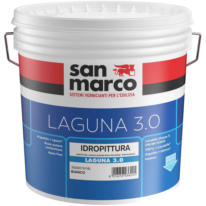 San Marco - Laguna 3.0 idropittura lavabile Inodore per interni, Bianco