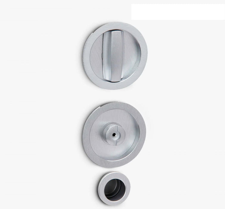 Eclisse - Kit di chiusura con nottolino cromo satinato mod. Easy per ante scorrevoli in legno