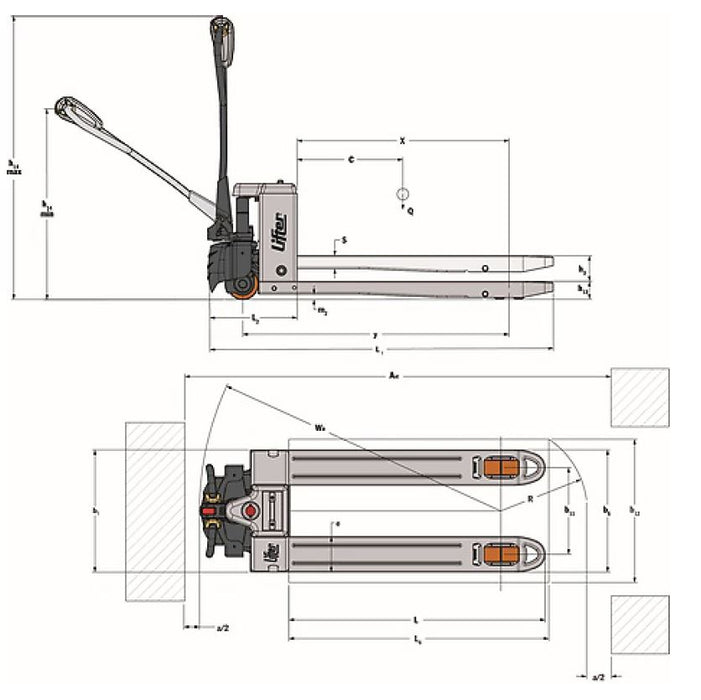 Pramac - Transpallet Elettrico a Batteria Lifter EY 20 L Portata. 2000 kg