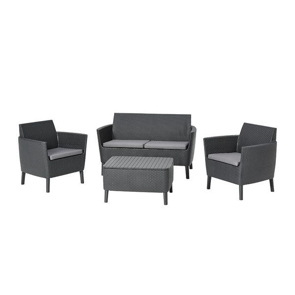 Salotto in resina grafite "Salemo" per 4 persone Keter