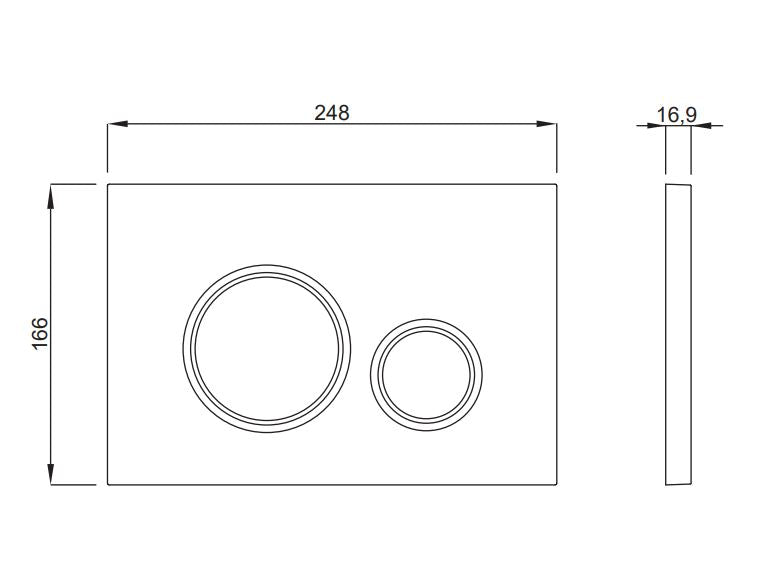 Schwab - Placca di comando Nero opaco mod. Vela