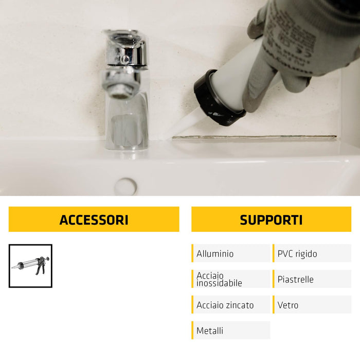 Sika - SikaSeal-170 sigillante siliconico per sanitari bianco e trasparente ml. 300