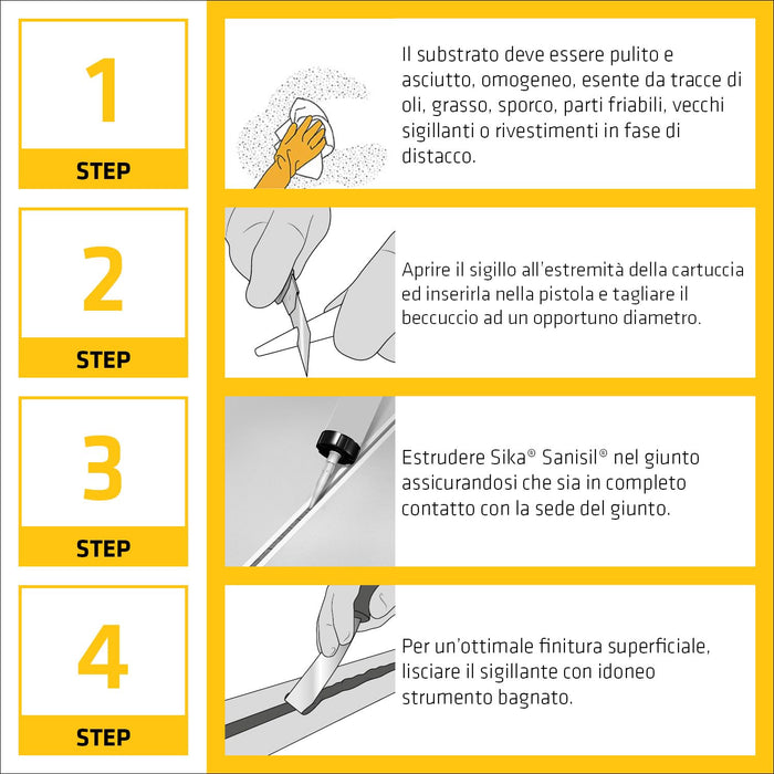 Sika - SikaSeal-170 sigillante siliconico per sanitari bianco e trasparente ml. 300
