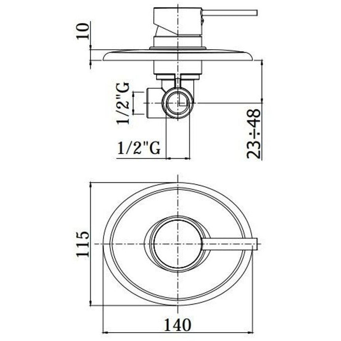 Paffoni - Miscelatore incasso doccia ad una uscita Berry BR010 CR