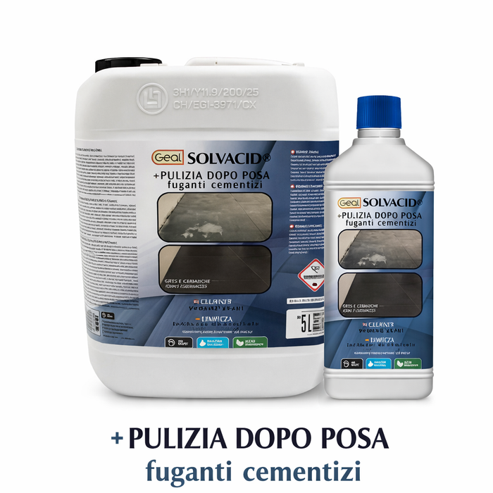 Geal - Solvacid+ Pulitore dopo posa fuganti cementizi. Formula potenziata