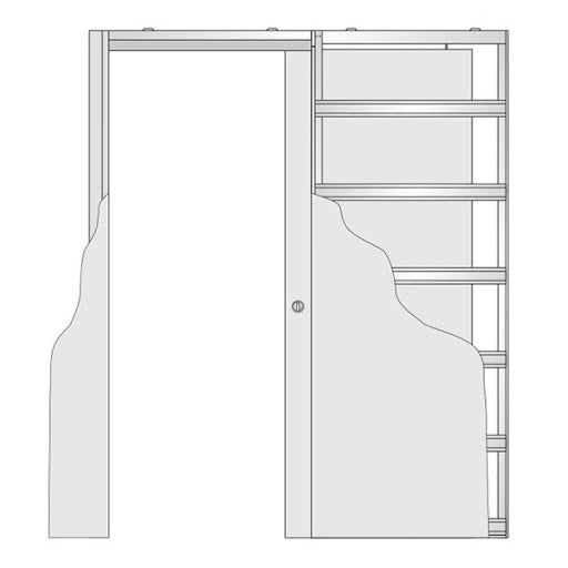 Eclisse - Counterframe in kit for plasterboard Mod. Syntesis FLUSH OF THE WALL for pocket door th. 125