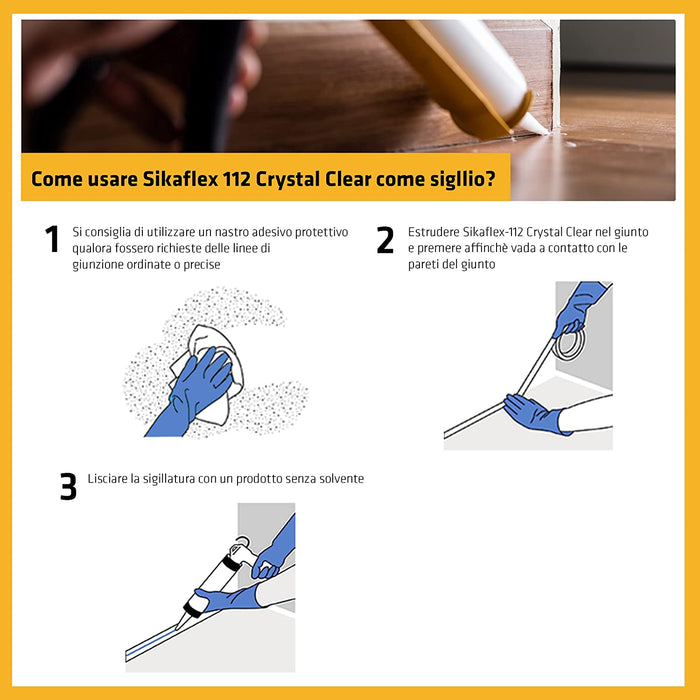 Sika - Sikaflex-112 Crystal Clear Crystal clear adhesive and sealant 290ml