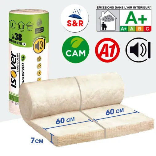 Isover - Acustipar 4+ glass wool rolls for thermal and acoustic insulation