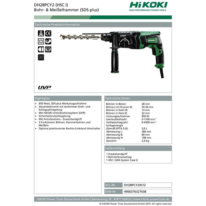 Hikoki 750993 Scalpello Martello Perforatore SDS-Max 27x280mm Calcestruzzo - Foto 10