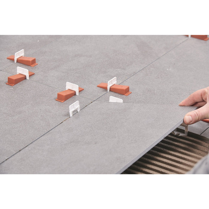 Basi Auto-livellanti CLICK Per Piastrelle - Spessore 12-30mm, Fuga 3mm, Sacchetto Da 200 Pezzi, Made In Italy - Foto 8