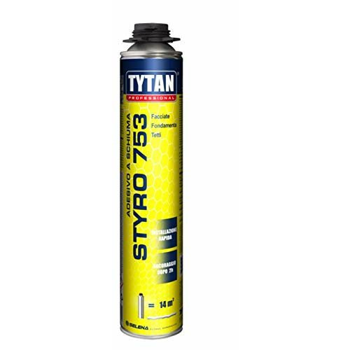 - Tytan - Schiuma adesiva per pistola STYRO 753 ml.750 per cappotto - Cartone da 12 pz. - schiume e siliconi